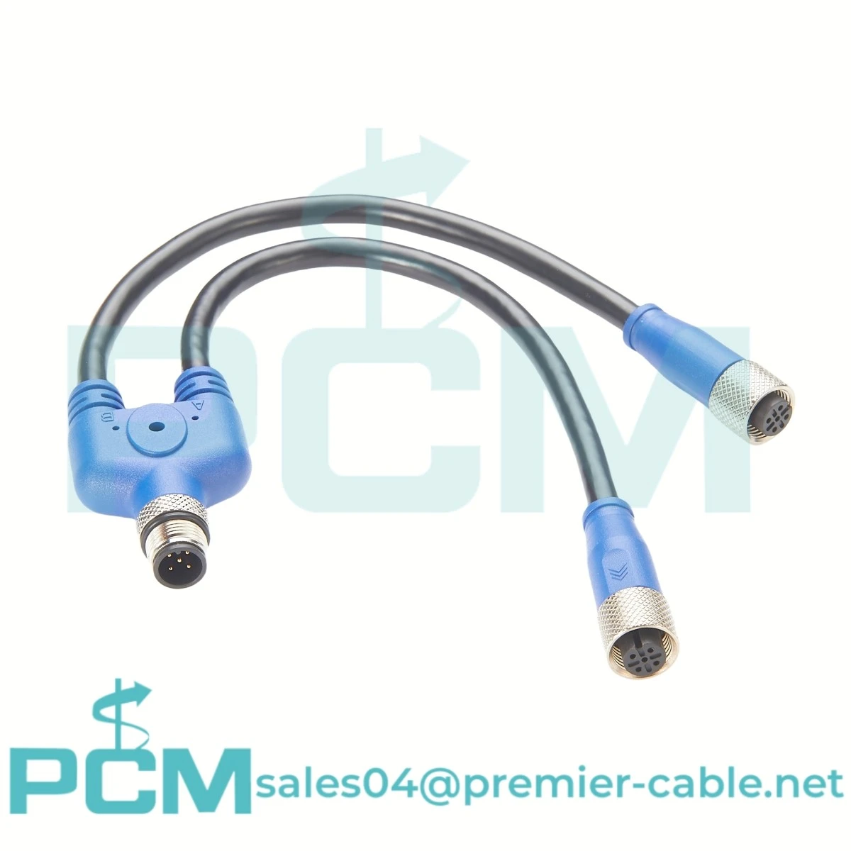 M12 Waterproof Sensor Connector Y Splitter 5 Pin Plug Cable